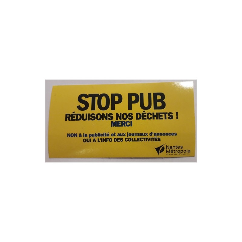 Autocollant "Stop Pub" (gratuit)