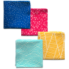 4 furoshikis : Ondes Turquoise, Forêt or, Nuit Bleu et Pétales Framboise