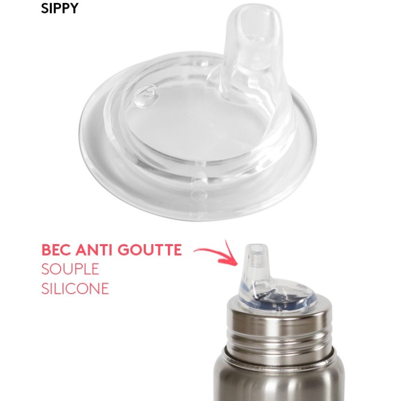 Gourde bébé en inox sippy gaspajo 350 ml