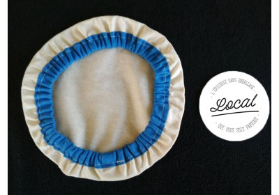 Couvre-plat en coton bio imperméable 25 cm - bleu
