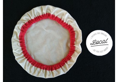 Couvre-plat en coton bio imperméable 30 cm - rouge
