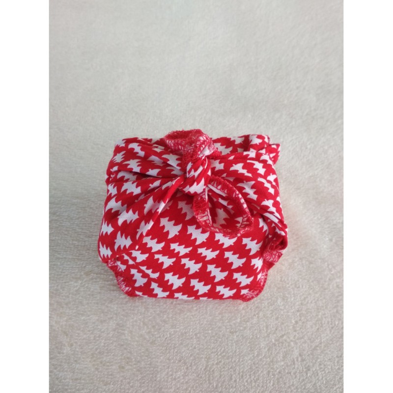 Furoshiki Cadeau rouge noël - taille : 40x40