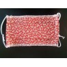 Masque de protection - Enfants : 7 - 12 ans - Rouge fleurs